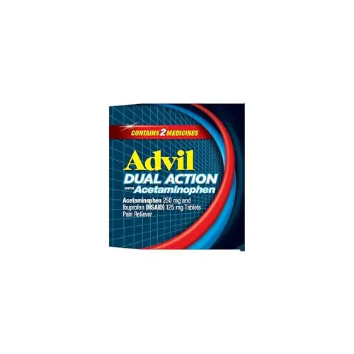 Advil Dual Action Coated Caplets, 125 Mg Ibuprofen and 250 Mg Acetaminophen per Dose (2 Dose Equivalent) for 8 Hour Pain Relief - 216 Count Advil buy supplements canada