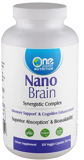 One Planet Nutrition Nano Brain 500 mg Capsules (120 Count) - Synergistic Blend of Bacopa, Curcumin, Boswellia & Ginkgo - Enhances Mental Clarity & Memory - Non-GMO, Vegan, Gluten Free One Planet Nutrition buy supplements canada