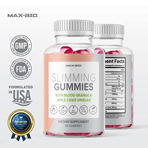 (Official 2 Pack) Slimming Gummies It Works with Apple Cider Vinegar and Sicilian Blood Orange Extract Max-Bio buy supplements canada
