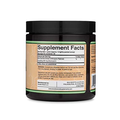 Blue Spirulina Powder - Maximum 35% Phycocyanin Content, Superfood Powder from Blue Double Wood Supplements buy supplements canada