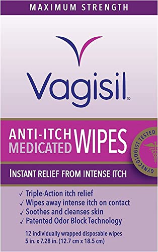 Vagisil Anti-Itch Medicated Wipes, Maximum Strength 12 ea (Pack of 9) Vagisil buy supplements canada