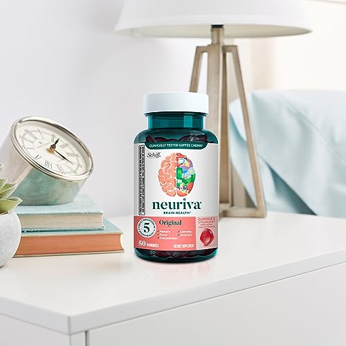 NEURIVA Original Brain Supplement for Memory, Focus & Concentration + Learning & Accuracy with Clinically Tested Nootropics Phosphatidylserine and Neurofactor, Strawberry Flavor, 50 Gummies NEURIVA buy supplements canada