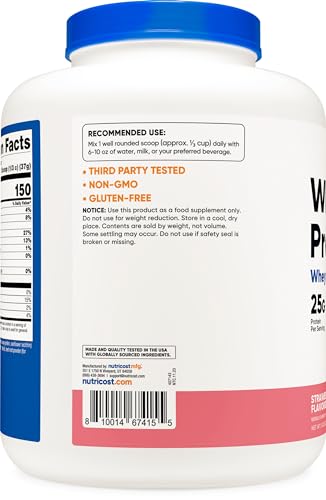 Nutricost Whey Protein Concentrate (Strawberry Milkshake) 5LBS - Gluten Free Nutricost buy supplements canada