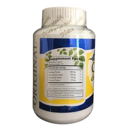 Natural medix Cartilage – Joint Support Supplement with Glucosamine, Collagen & Magnesium – 100 Caps - Cartílago de Tiburon Natural medix buy supplements canada