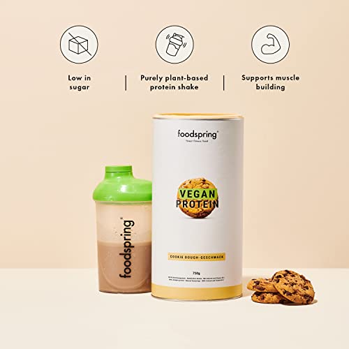 foodspring Vegan Protein Cookie Dough - 21g Protein per Shake to Build Muscle, B12, B6, folic Acid foodspring buy supplements canada