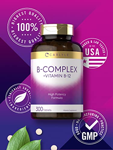 Carlyle B Complex Vitamin with B12 | 300 Tablets | High Potency Formula | Vegetarian Carlyle buy supplements canada