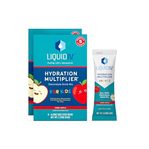 Liquid I.V. Hydration Multiplier Kids - Crisp Apple - Hydration Powder Packets | Electrolyte Liquid I.V. buy supplements canada