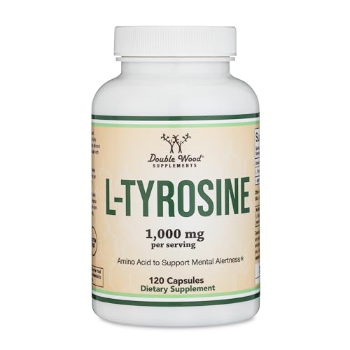 L-Tyrosine 1,000mg per Serving, 120 Veggie Capsules (L Tyrosine Supplement for Memory Double Wood Supplements buy supplements canada