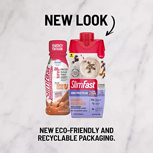 SlimFast Protein Shake with Caffeine, Caramel Macchiato- 20g Protein, Meal Replacement SlimFast buy supplements canada