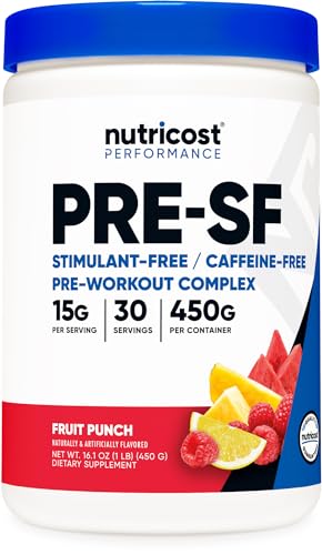 Nutricost Stim-Free Pre-Workout Powder Fruit Punch 30 Servings - Gluten Free, Non-GMO Nutricost buy supplements canada