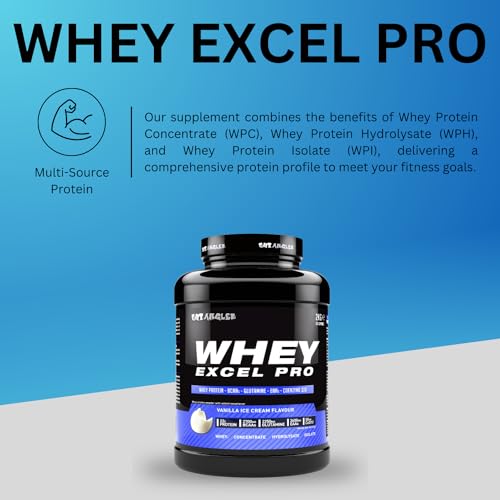 Out Angled Whey Excel Pro Whey Protein Powder Vanilla Flavour, 2kg, 66 Servings, High Protein Powder OUT ANGLED buy supplements canada