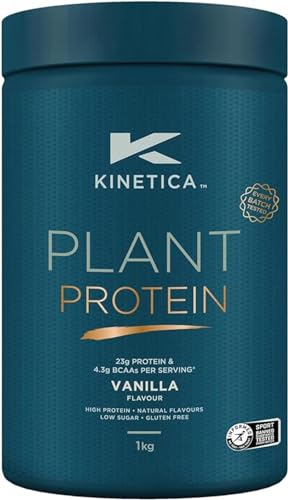 Kinetica Vanilla Flavour Plant Protein 1kg | Blend of Pea and Rice Protein | Vegan Kinetica buy supplements canada