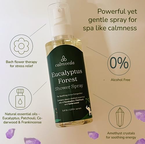 Eucalyptus Shower Spray Spa Feel - Escape to Serene Eucalyptus Forest (1200+ Sprays) Calmveda buy supplements canada