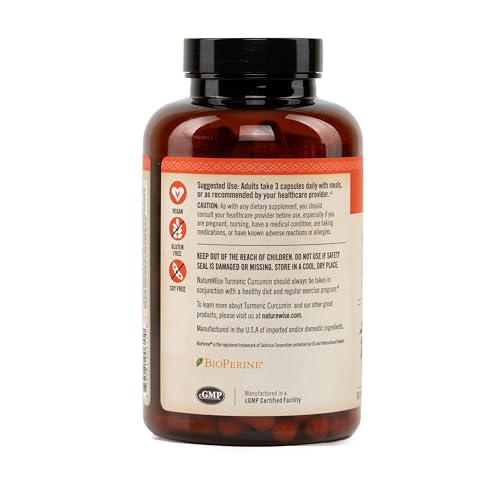 NatureWise Curcumin Turmeric 2250mg - 95% Curcuminoids & BioPerine Black Pepper Extract for Advanced Absorption - Daily Joint and Immune Health Support NatureWise buy supplements canada