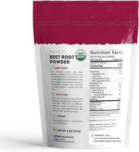 Kate Naturals Beet Root Powder for Baking & Smoothies (8oz) USDA Organic Beetroot Powder Kate Naturals buy supplements canada