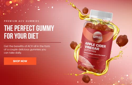umsii Apple Cider Vinegar Gummies | 1,000 mg Organic Extract | Can Promote Gut Health umsii buy supplements canada