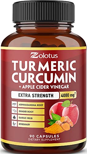 7 in 1 Turmeric Curcumin + Apple Cider Vinegar Capsules, Equivalent to 4080mg Zolotus buy supplements canada