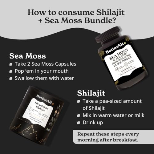 Better Alt Energy Duo with Pure Himalayan Shilajit Resin 30 gm & Sea Moss Capsules Better Alt buy supplements canada