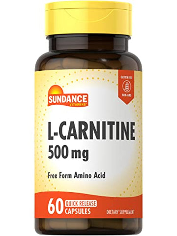 L-Carnitine 500mg | 60 Capsules | Free Form Amino Acid | Non-GMO and Gluten Free Sundance buy supplements canada