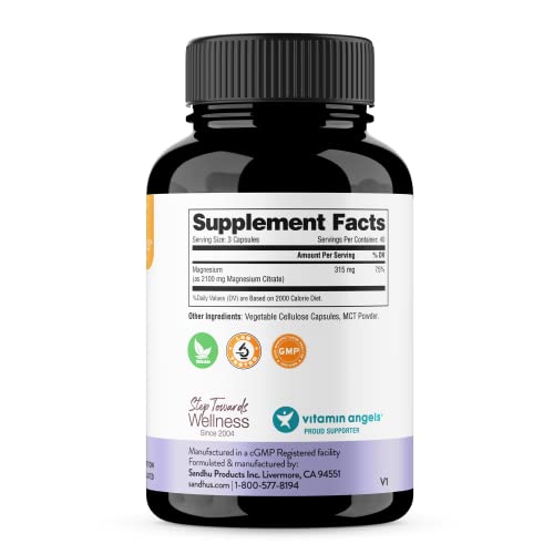 Sandhu's Magnesium Citrate Highly Absorbable Gluten, Soy Diary Free No Fillers Sandhu's buy supplements canada