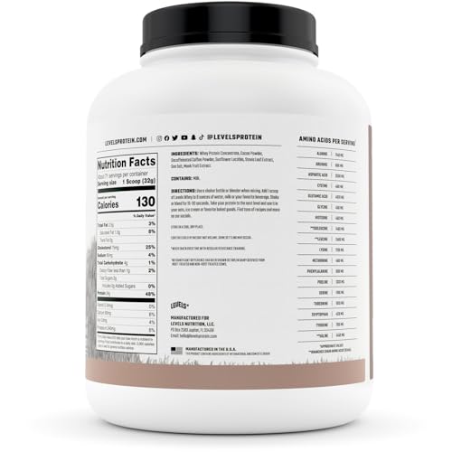 Levels Grass Fed 100% Whey Protein, No Hormones, Chocolate Mocha, 5LB Levels Nutrition buy supplements canada