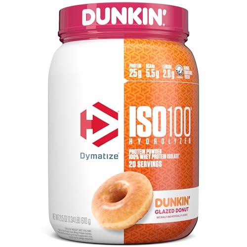 Dymatize ISO100 Hydrolyzed Protein Powder, 100% Whey Isolate, Dunkin' Glazed Donut Dymatize buy supplements canada
