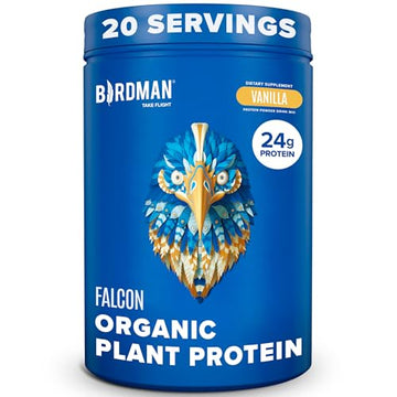 BIRDMAN Falcon Organic Vegan Protein Powder Vanilla, 24g Protein, Sugar Free, Probiotics BIRDMAN buy supplements canada