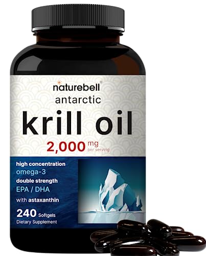 Antarctic Krill Oil 2000mg Supplement, 240 Softgels, 3X Strength Natural Source of Omega NatureBell buy supplements canada