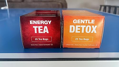 Total Tea Detox Tea & Energy Tea Set - 25 Day Detox Tea - Herbal SIim Tea Total Tea buy supplements canada