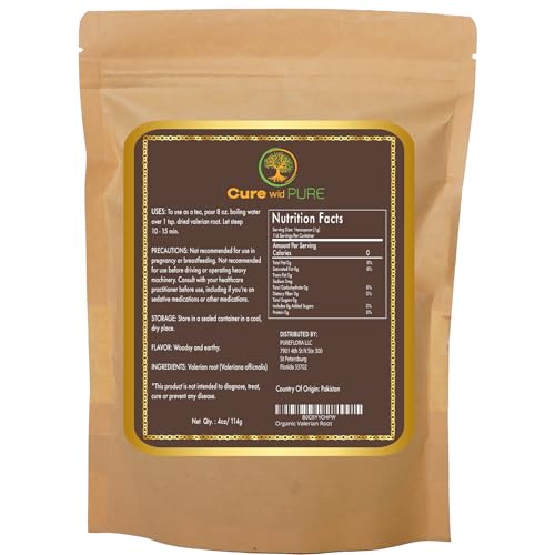 Cure wid Pure Organic Valerian Root Tea - Cut,Sifted & Non-Irradiated Valerian Tea Promotes Cure wid Pure buy supplements canada