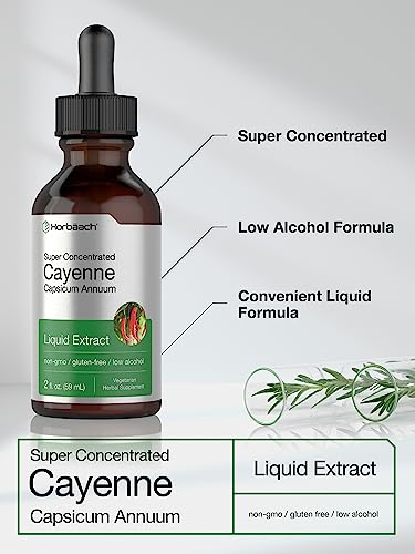 Cayenne Pepper Liquid Extract | 2 fl oz | Vegetarian, Non-GMO, Gluten Free Supplement Horbäach buy supplements canada