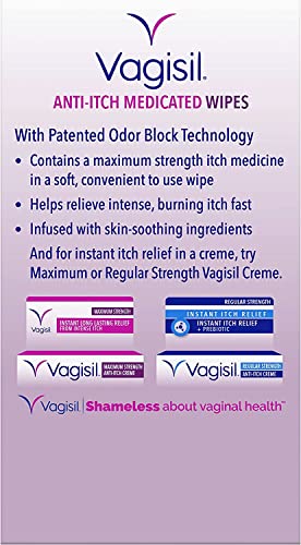 Vagisil Anti-Itch Medicated Wipes, Maximum Strength 12 ea (Pack of 9) Vagisil buy supplements canada