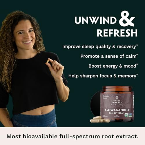 TRIBE ORGANICS Vegan Ashwagandha KSM 66 Pure Organic Root Powder Extract Ayurvedi TRIBE ORGANICS buy supplements canada