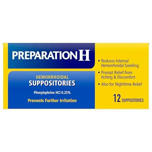 Preparation H Hemorrhoid Suppositories For Itching And Discomfort Relief - 12 Count (Pack of 1) Preparation H buy supplements canada