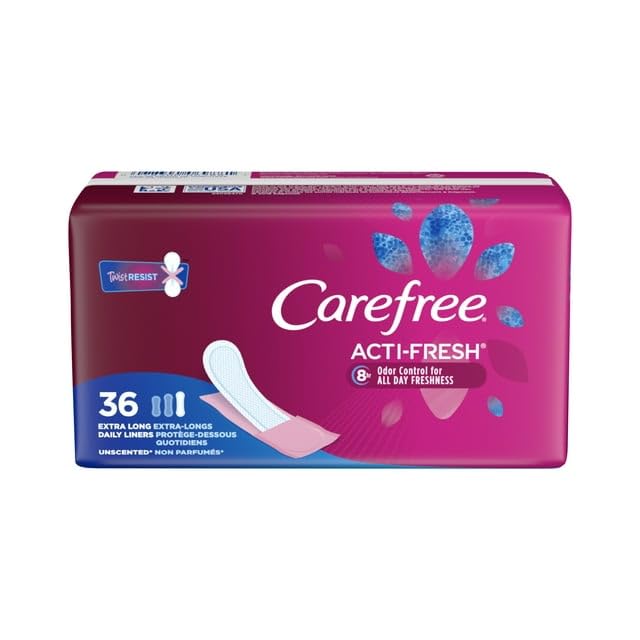 Carefree Liners Extra Long- Pantiliners for Women 36 Count (Pack of 3), Set with Feminine Flushable Msupps.com buy supplements canada