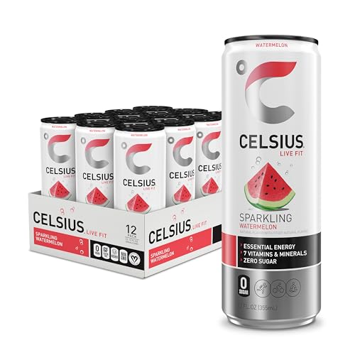 CELSIUS Sparkling Watermelon, Functional Essential Energy Drink 12 Fl Oz (Pack of 12) CELSIUS buy supplements canada