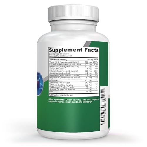 NusaPure Premium Thyroid Support Supplement (Non-GMO) 120 caps for with Ashwaganda NusaPure buy supplements canada