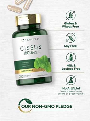 Carlyle Cissus Quadrangularis 1800mg | 200 Capsules | Traditional Herb Extract Carlyle buy supplements canada
