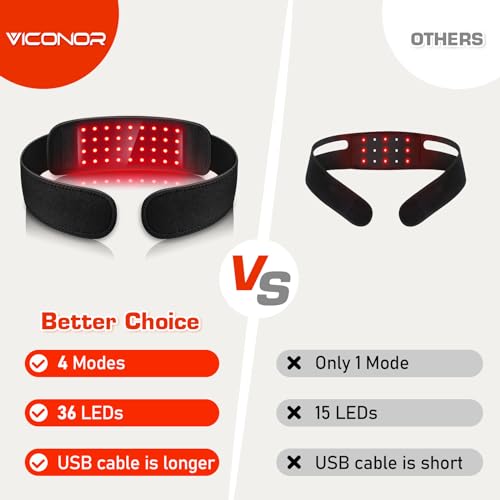 Red Light Therapy Belt for Neck, Near Infrared Light Therapy Belt Wearable Infrared Neck Wrap Viconor buy supplements canada