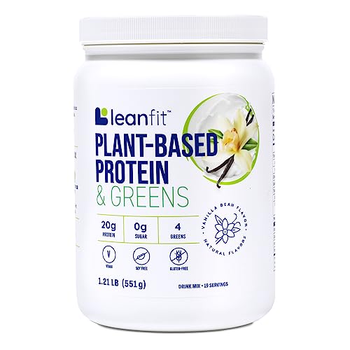 LeanFit Plant-Based Protein & Greens Natural Vanilla – 20g Plant Protein + 4 Leafy Greens LeanFit buy supplements canada