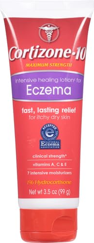 Cortizone-10 Maximum Strength Intensive Healing Itch Relief Lotion for Eczema, 1% Hydrocortisone, Fast-Acting, Anti-Itch Cream for Minor Skin Irritations, Rashes and Inflammation Due to Eczema, 3.5 oz Cortizone 10 buy supplements canada