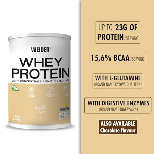 Weider Whey Protein (300g) Vanilla Flavour. Whey Protein from Concentrate and Isolate Weider buy supplements canada