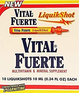 Vital Fuerte Liquid Shot Dietary Supplement 10 Units - Suplemento Multivitaminico (Pack of 1) Vital Fuerte buy supplements canada