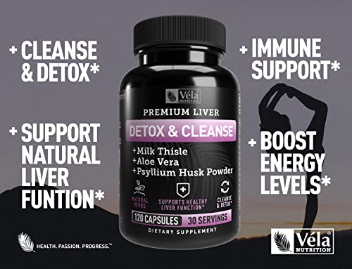 Véla Colon Cleanse & Liver Detox Formula Cleanse - 22 Herbs with Milk Thistle, Turmeric Véla buy supplements canada