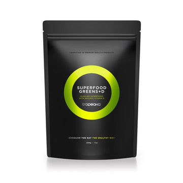 Tropeaka Superfood Greens + D - Antioxidant Green Powder for Energy, Immune System, & Gut Health, Rich in Chlorophyll & Essential Nutrients, Vitamin D, Vegan, Gluten Free, Non-GMO - 7oz (20 Servings) Tropeaka buy supplements canada
