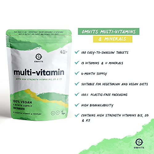 Vegan Multivitamins & Minerals - With High Strength Vitamin B12, D3, K2 & Iron Omvits buy supplements canada