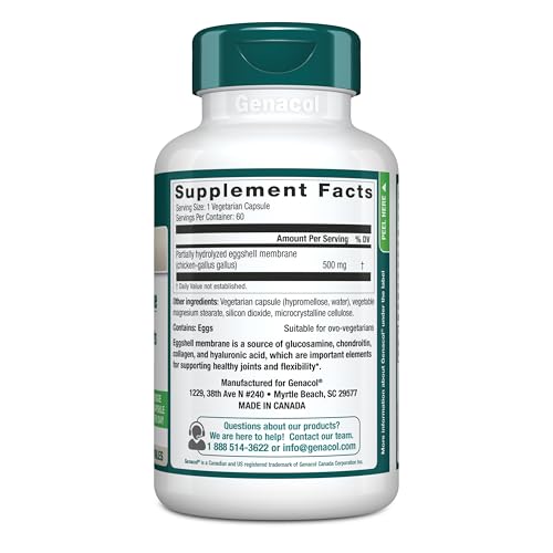 Genacol Ovoflex – Natural Eggshell Membrane Supplement, Support Healthy Joints & Flexibility, Vegetarian Solution for Joint Care, Results in 7 Days, Value Pack, 60 Capsules (60-Day Supply) Genacol buy supplements canada