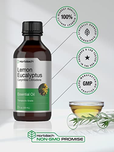 Lemon Eucalyptus Essential Oil | 2 oz | for Massage, Bath, Diffuser, DIY Projects & More Horbäach buy supplements canada