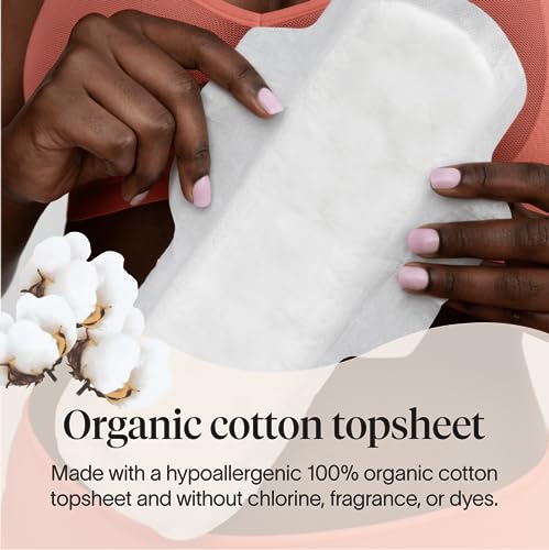 Cora Organic Cotton Topsheet Maxi Pads | Ultra Thin Period Pads with Wings | Maxi Overnight Cora buy supplements canada