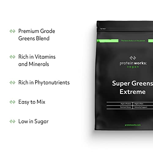Protein Works Super Greens Extreme Powder , 156 Health Benefits , 41 Active Ingredients , Vegan Protein Works buy supplements canada